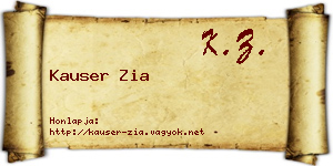 Kauser Zia névjegykártya